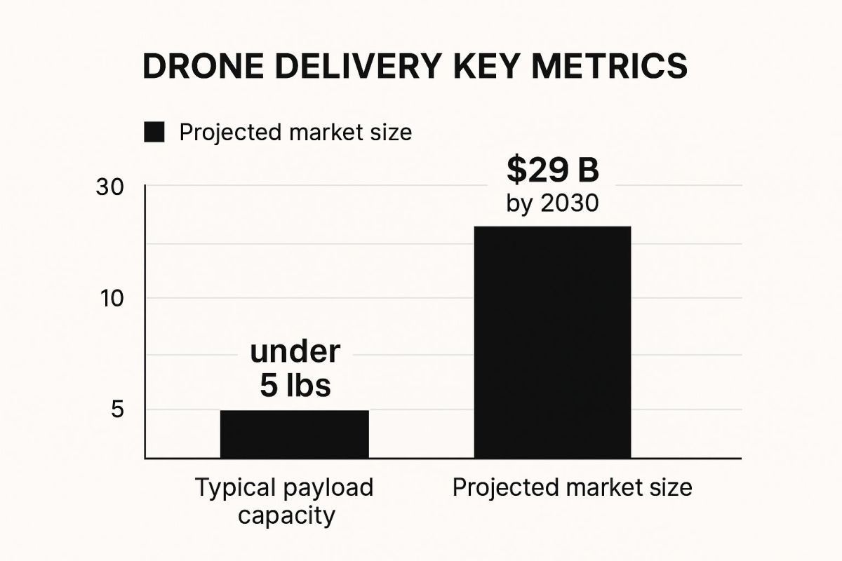 Infographic showing key data about Package Delivery and Logistics