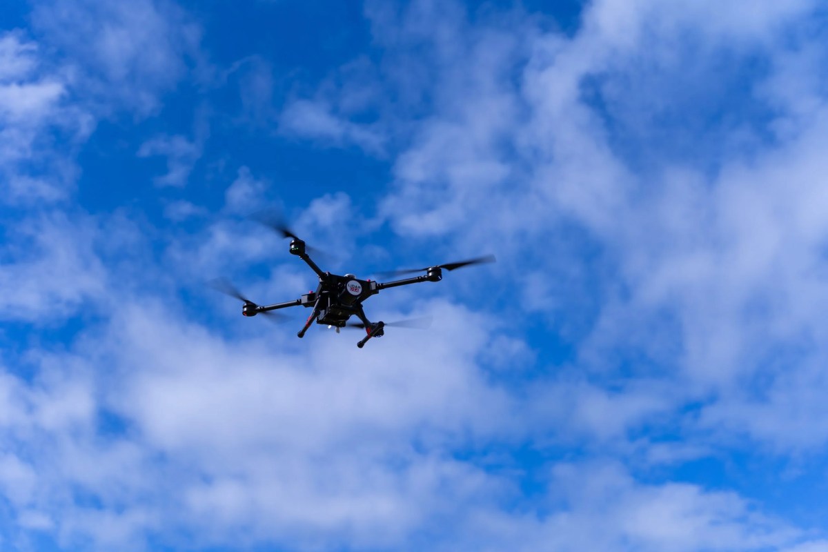 Image of Evolution Flight's ScanLift Mini UAV flying.